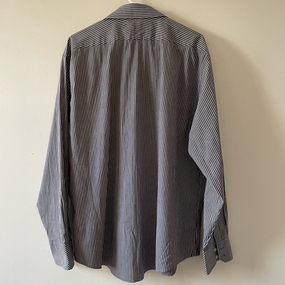 XXL Men Dress Shirt Long Sleeves Quick Dry All Day CoolMax Poplin Striped - Picture 2 of 9